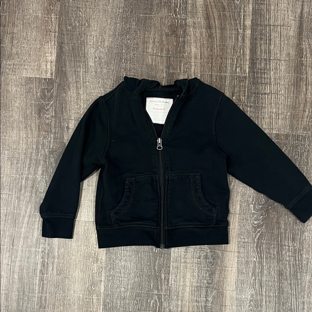 Hanna Andersson Black Kids Zip-Up Hoodie